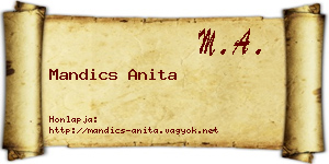 Mandics Anita névjegykártya
